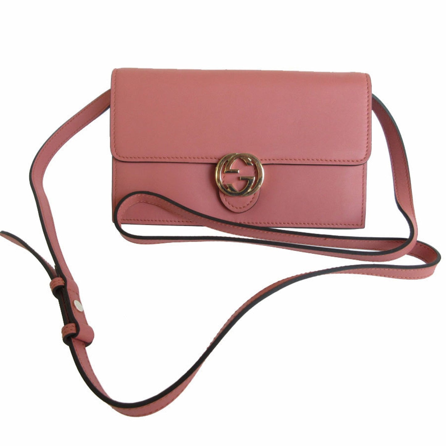 Gucci Pink Beige Leather Shoulder Bag