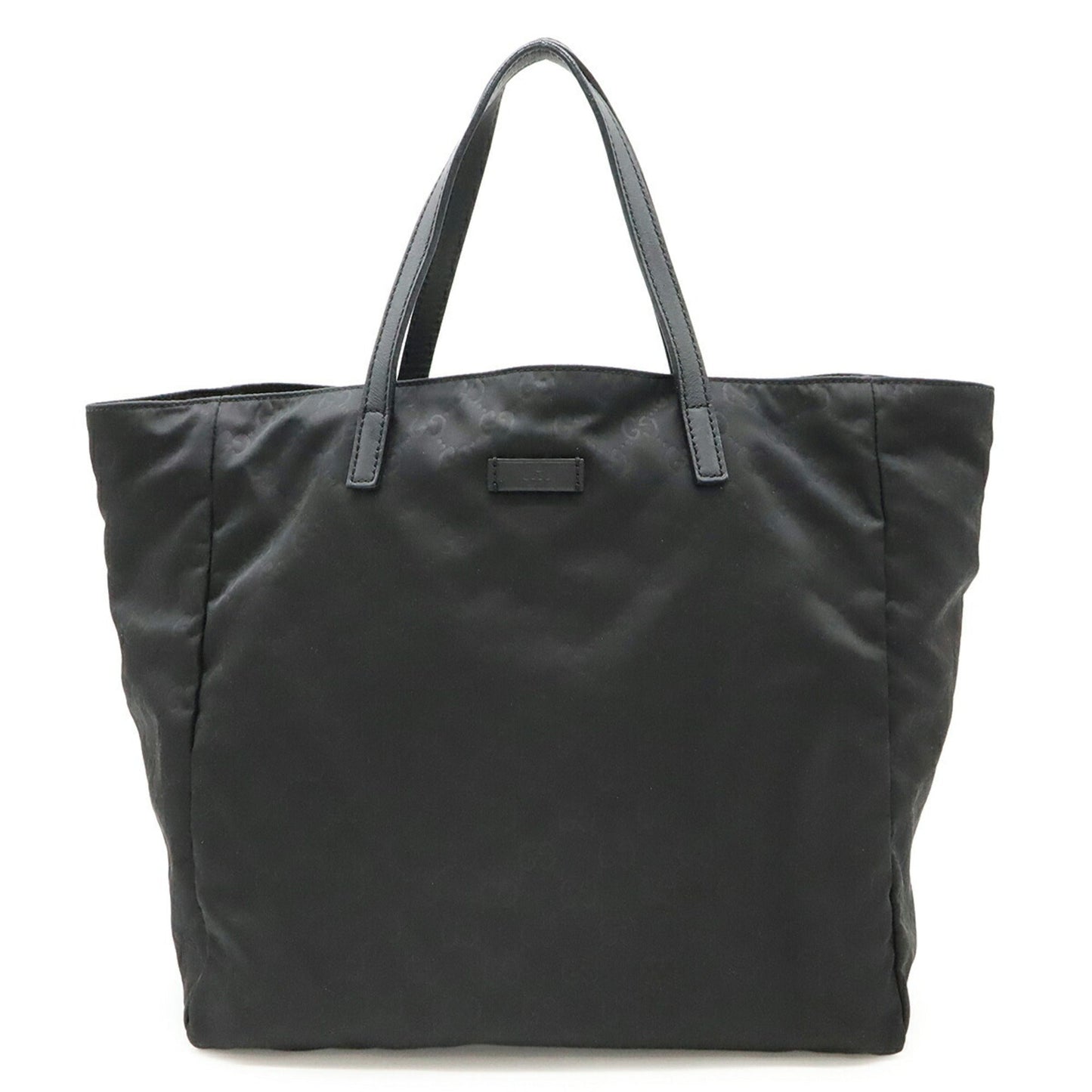 Gucci Black Nylon Leather Handbag Tote Bag