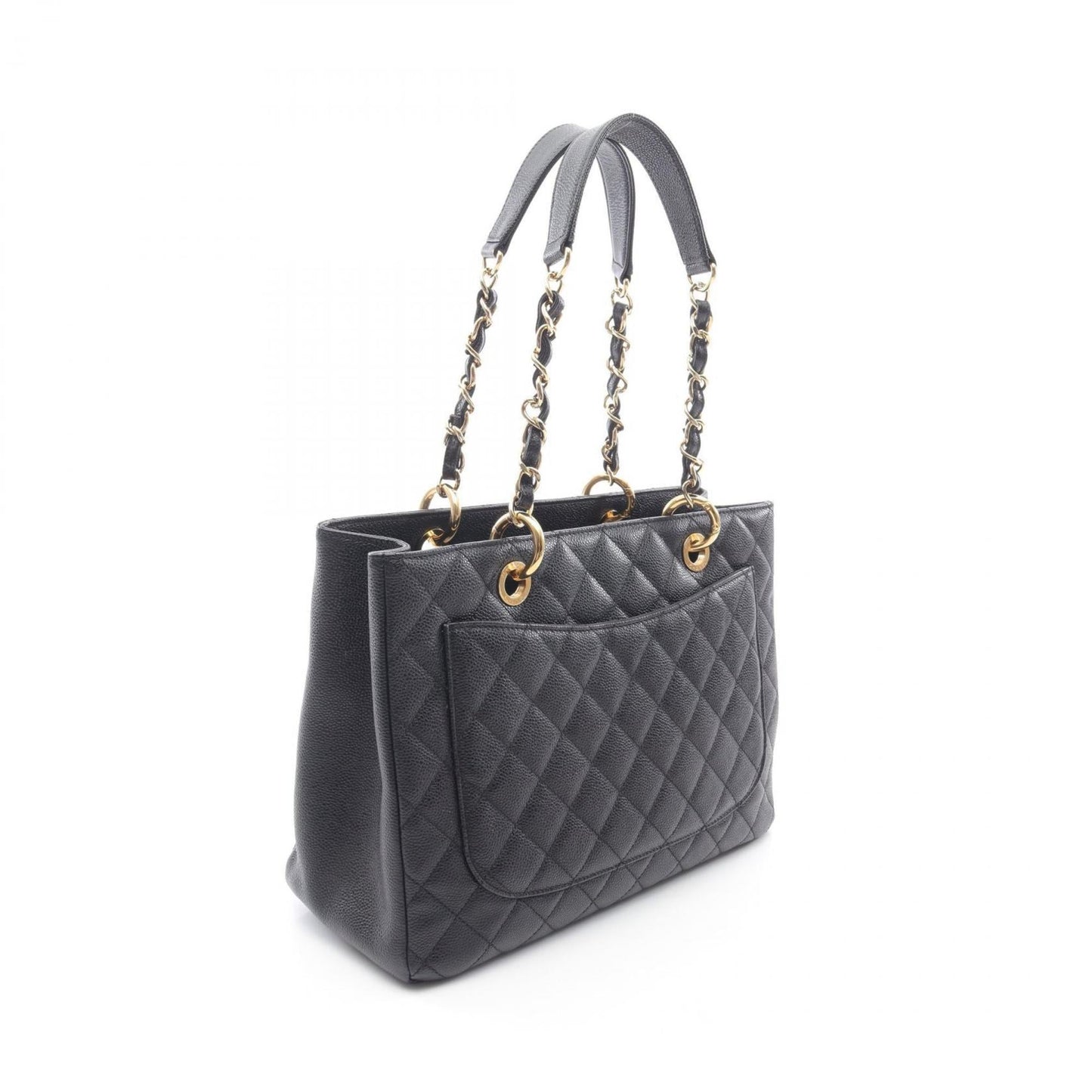 Chanel Matelasse Black Grained Calfskin Tote Bag