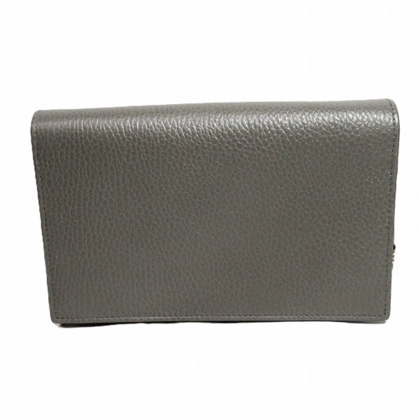 Gucci Gray Leather Chain/Shoulder Wallet