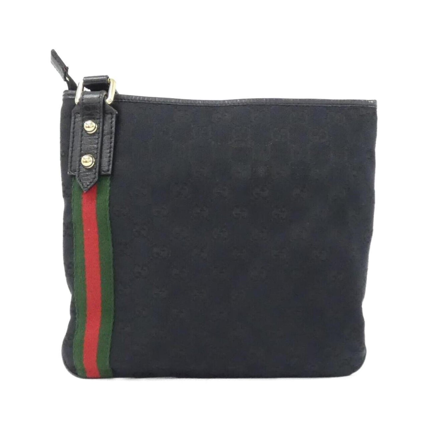 Gucci Black Green Red Color Gg Canvas Shoulder Bag