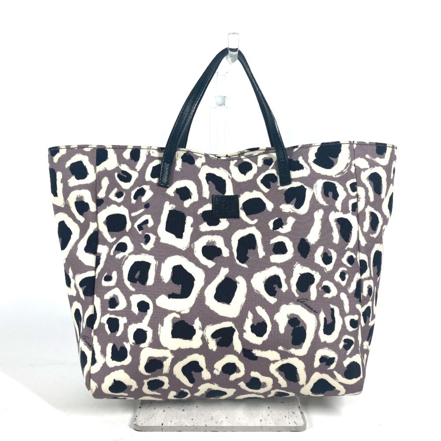 Gucci Black Purple Nylon Leather Handbag Tote Bag