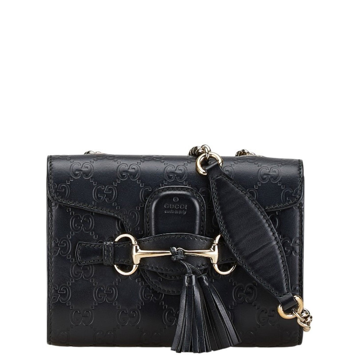 Gucci Horsebit Black Leather Shoulder Bag