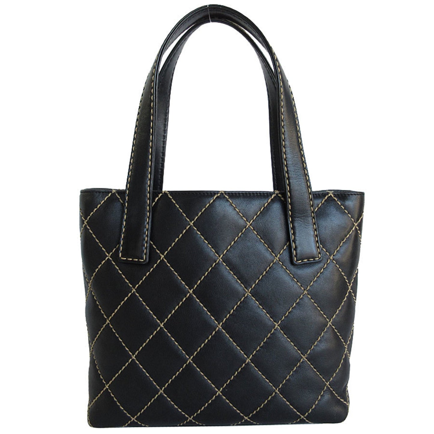 Chanel Black Leather Handbag Tote Bag