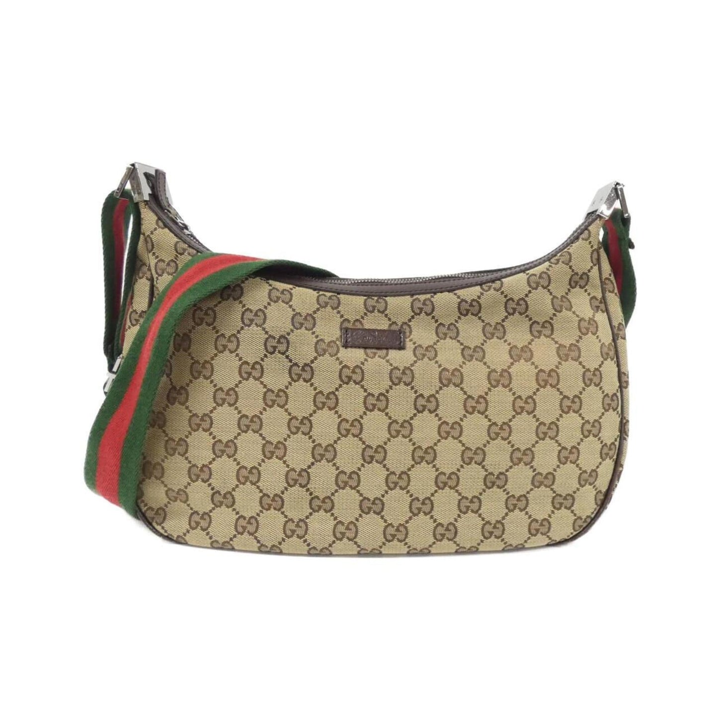 Gucci Beige Dark Brown Gg Canvas Shoulder Bag