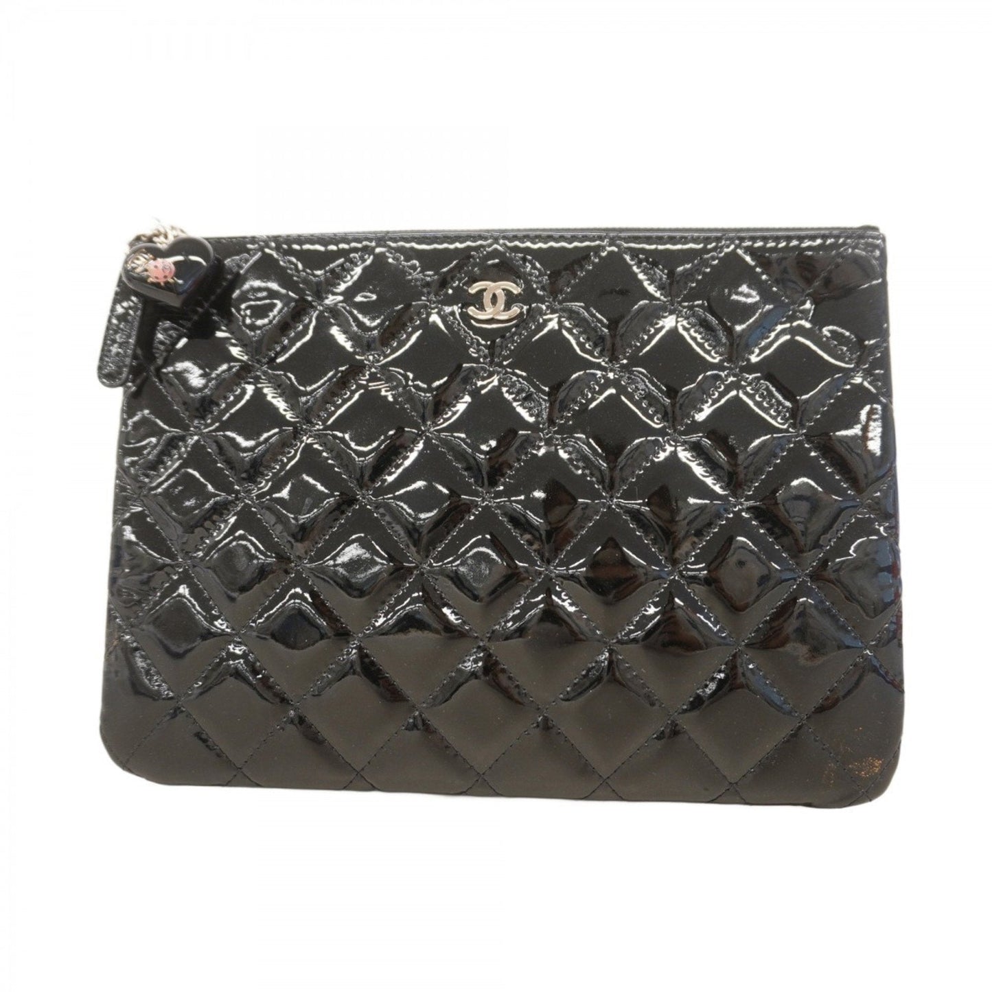 Chanel Black Patent Leather Clutch Bag