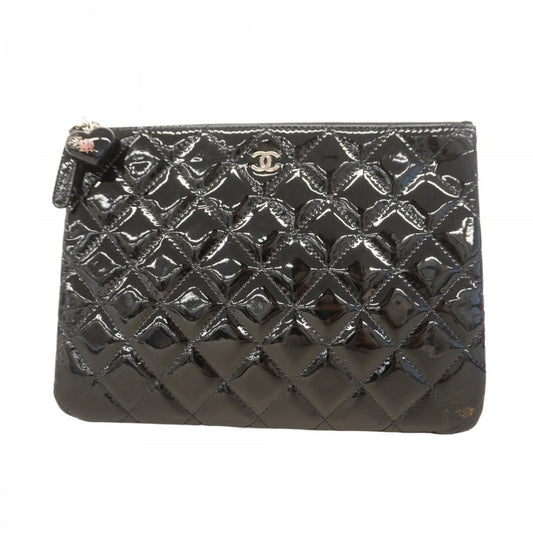 Chanel Black Patent Leather Clutch Bag