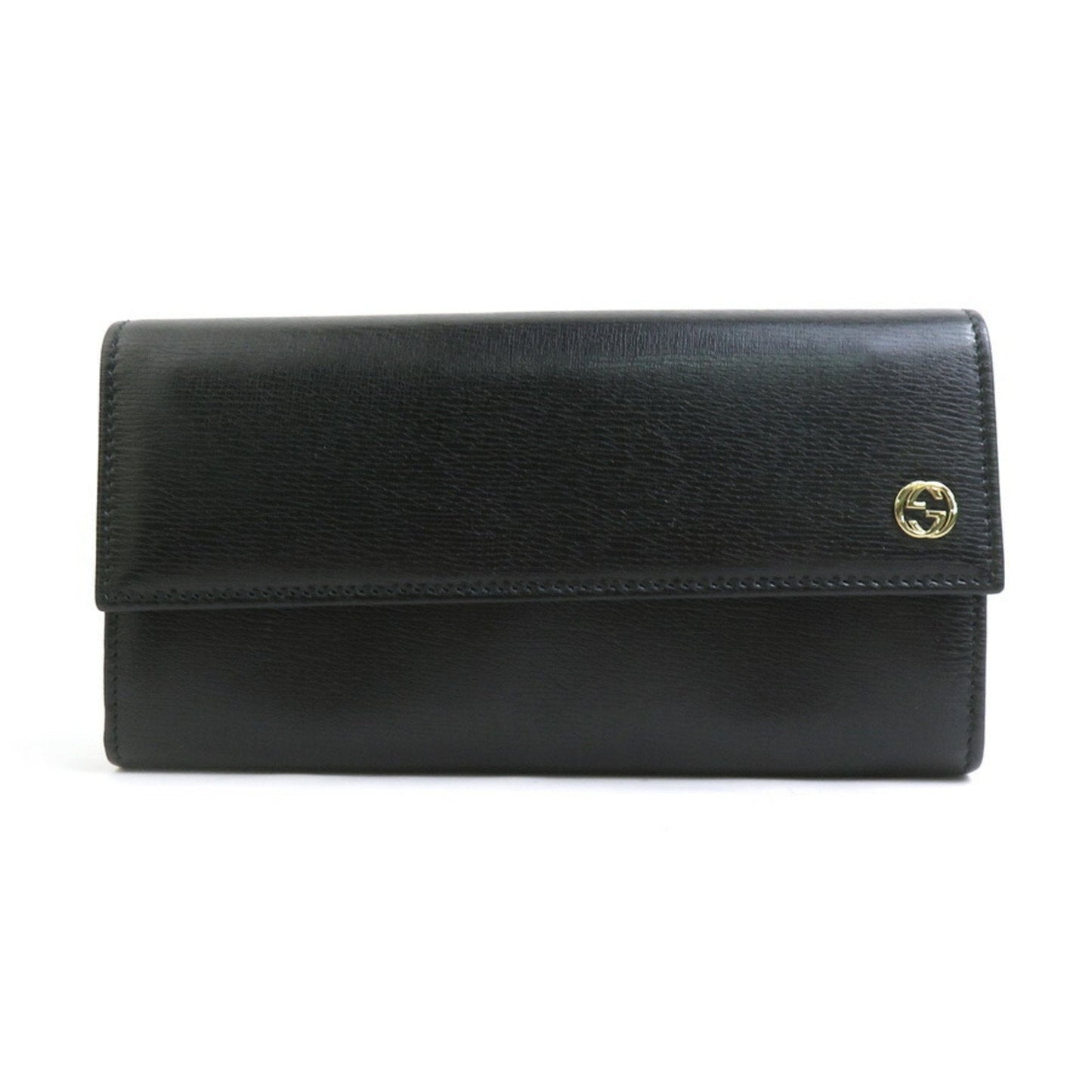 Gucci Black Leather Long Wallet (Bi-Fold)