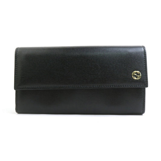 Gucci Black Leather Long Wallet (Bi-Fold)