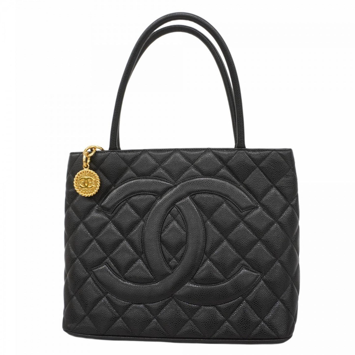 Chanel Black Grained Calfskin Tote Bag