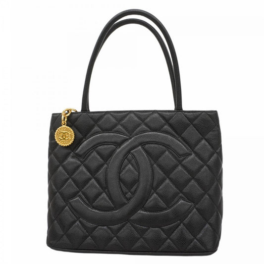 Chanel Black Grained Calfskin Tote Bag