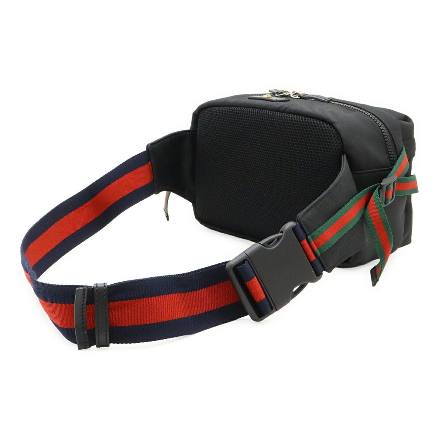 Gucci Black Green Navy Red Color Canvas Fanny Pack