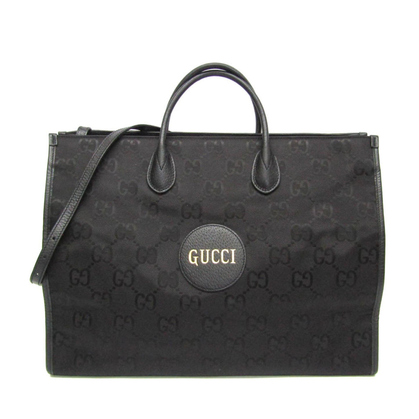 Gucci Black Nylon Canvas Leather Handbag Shoulder Bag