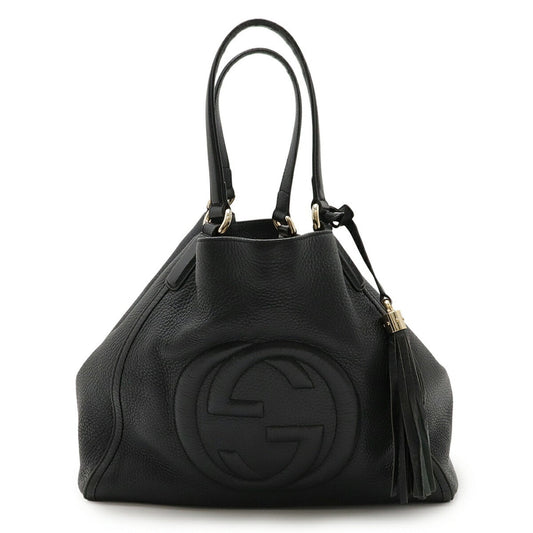 Gucci Black Leather Shoulder Bag Tote Bag