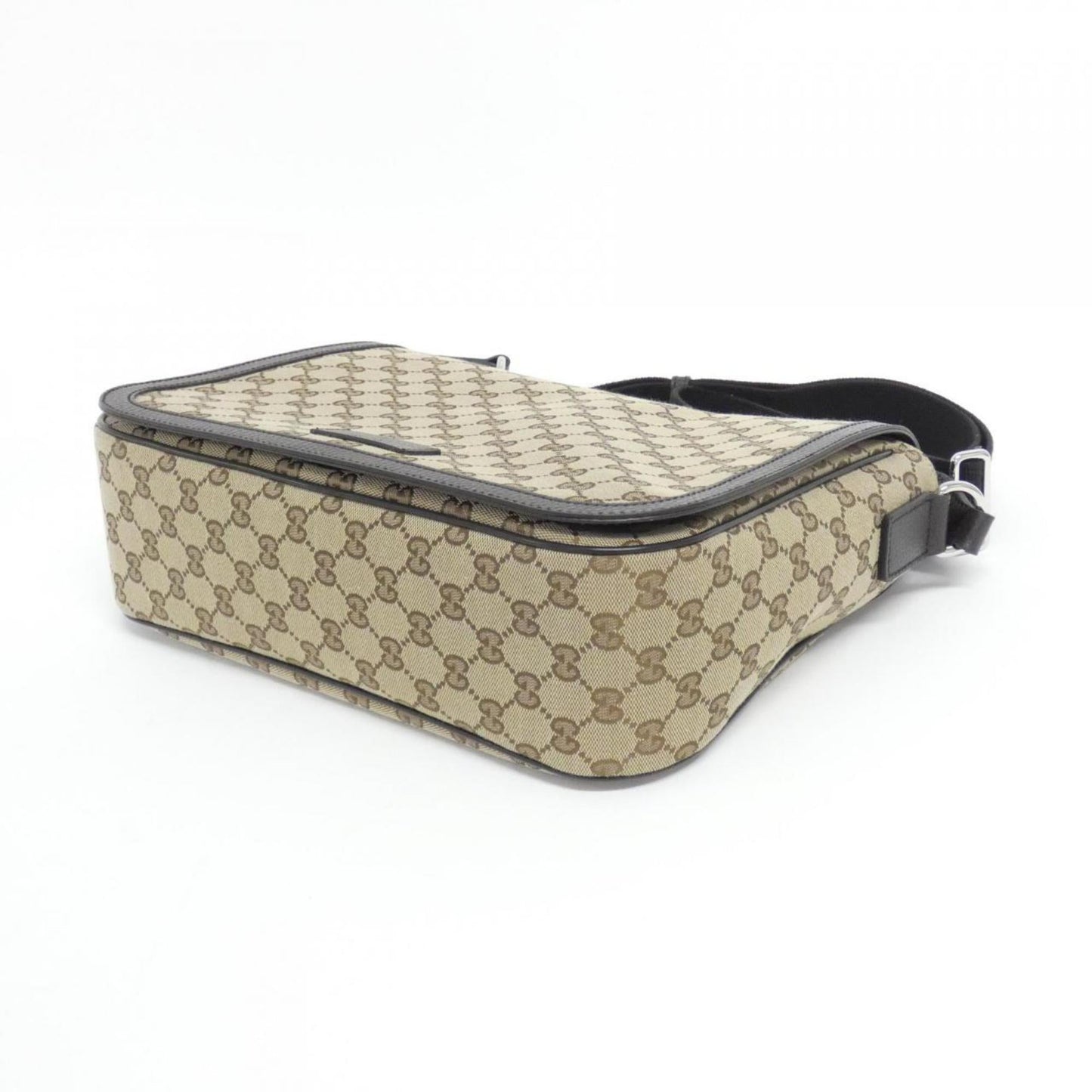 Gucci Gg Canvas Beige Brown Gg Canvas Leather Shoulder Bag