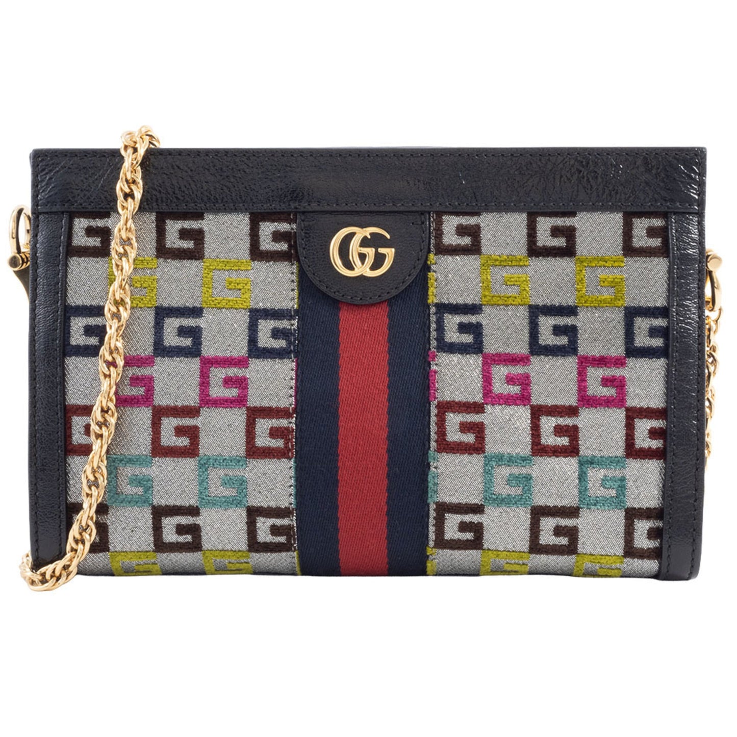 Gucci Multi-Color Canvas Leather Shoulder Bag