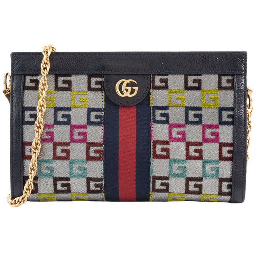 Gucci Multi-Color Canvas Leather Shoulder Bag