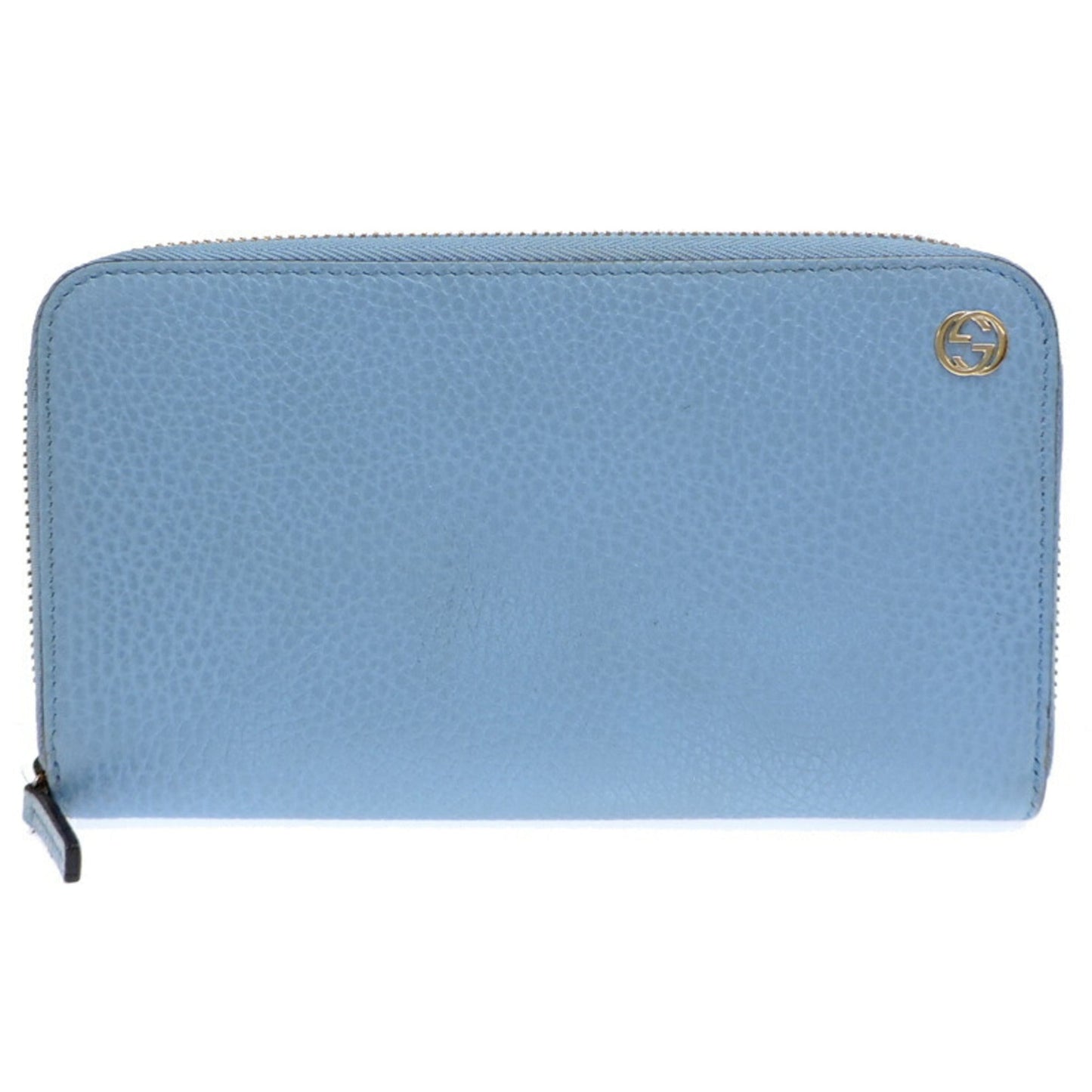 Gucci Sky Blue Leather Long Wallet (Bi-Fold)