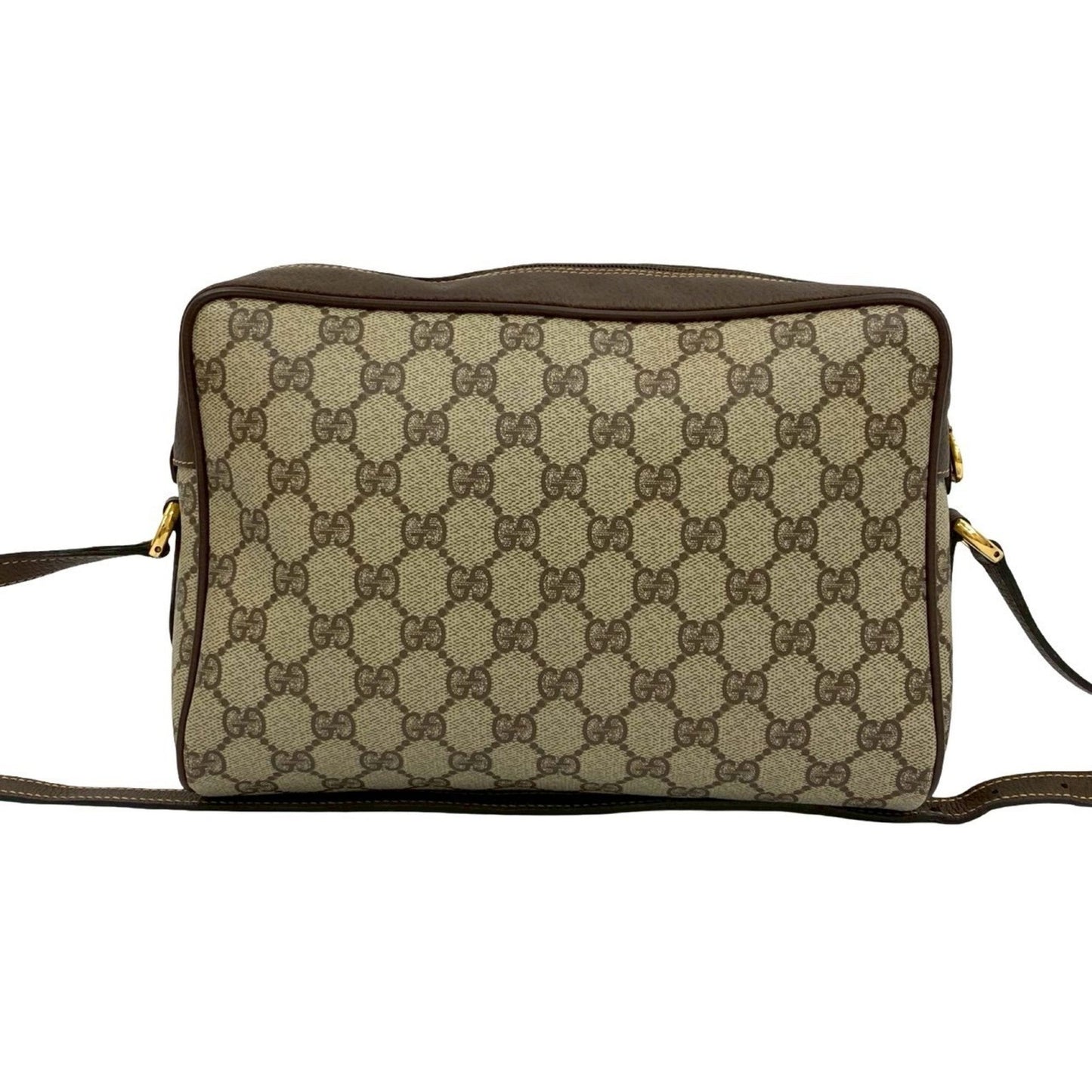 Gucci Brown Green Red Color Leather Pvc Shoulder Bag