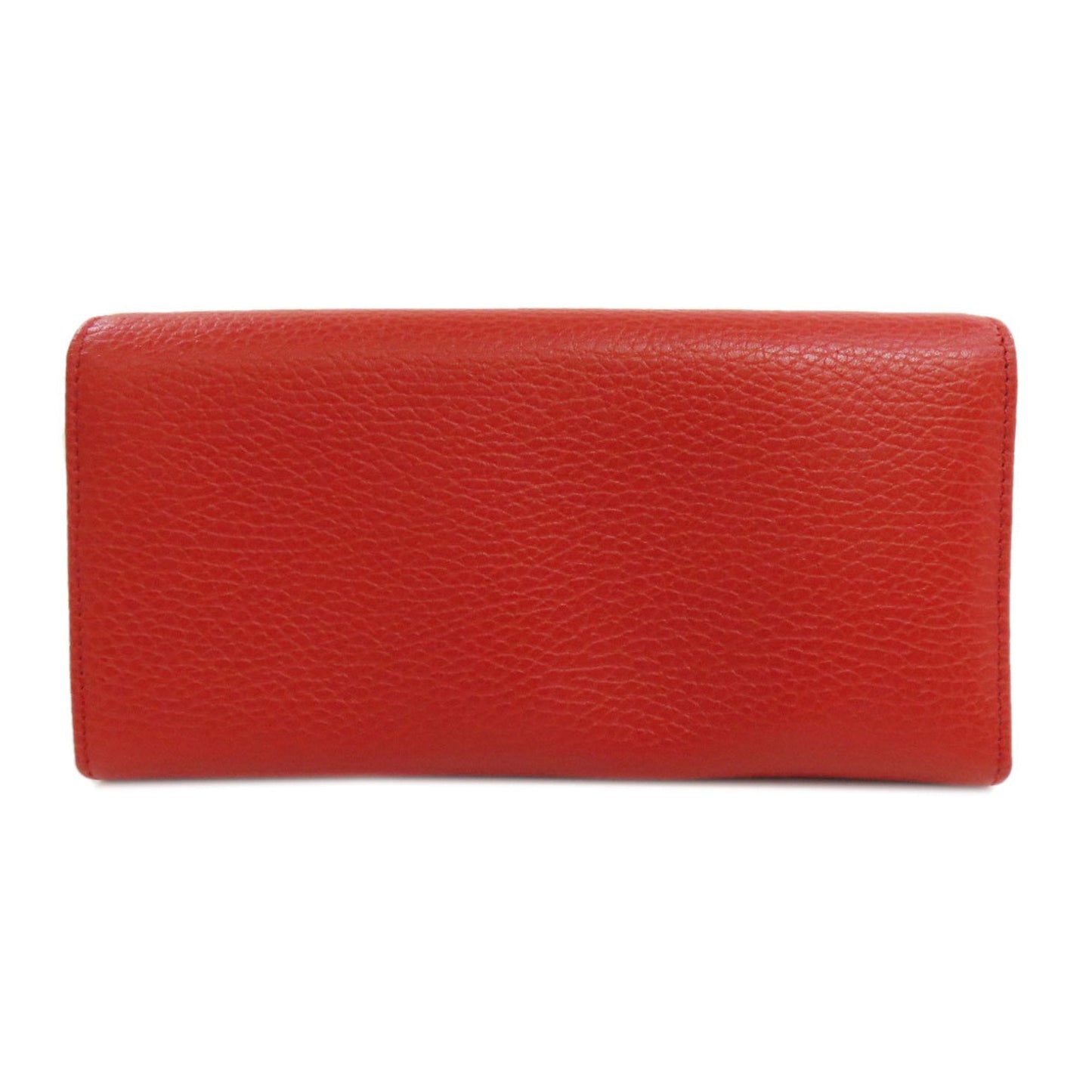 Gucci Red Color Leather Long Wallet (Bi-Fold)