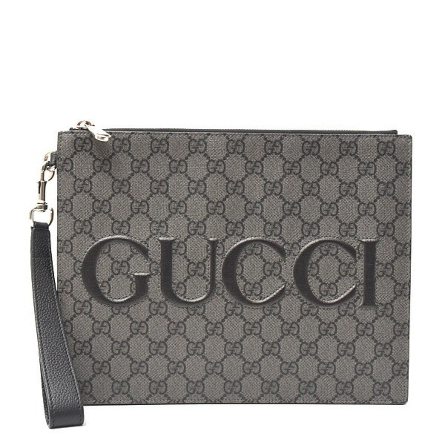 Gucci Gray Gg Supreme Clutch Bag
