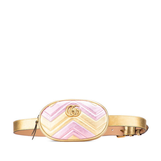 Gucci Gold Pink Leather Fanny Pack
