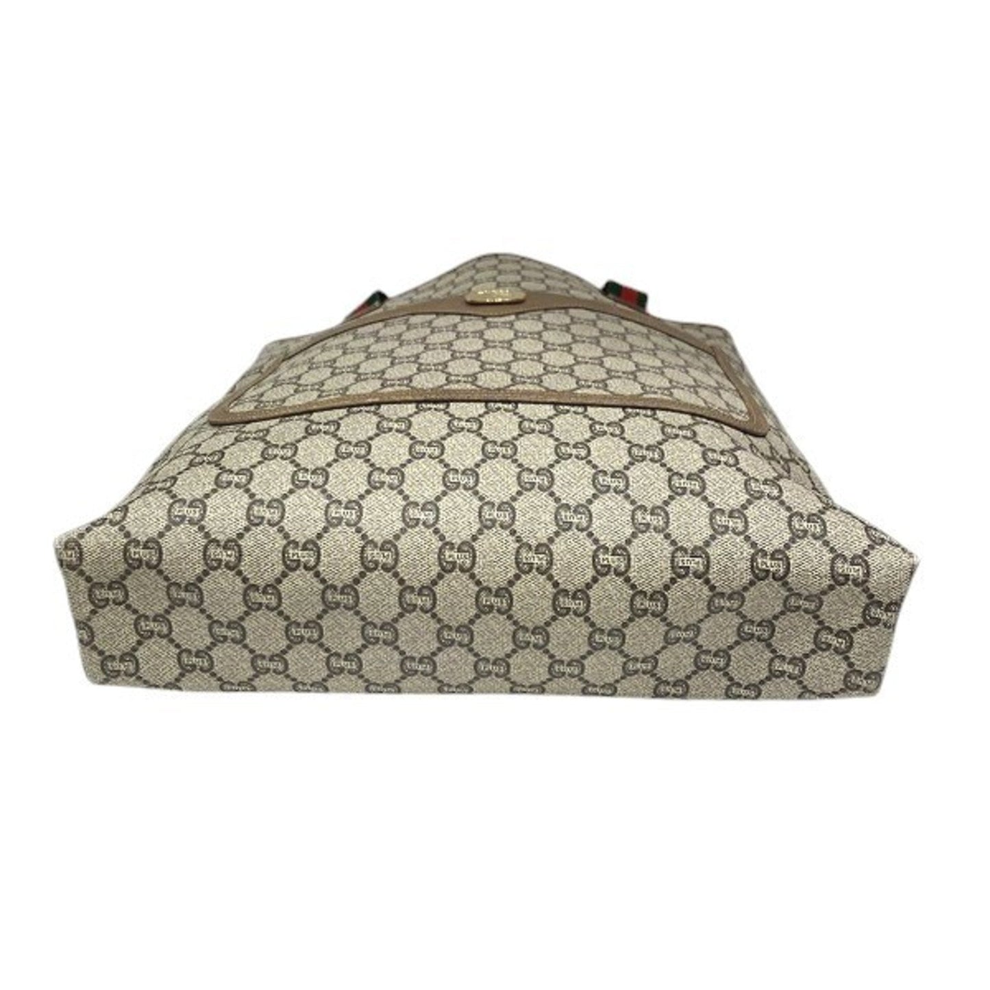 Gucci Beige Brown Pvc Leather Tote Bag