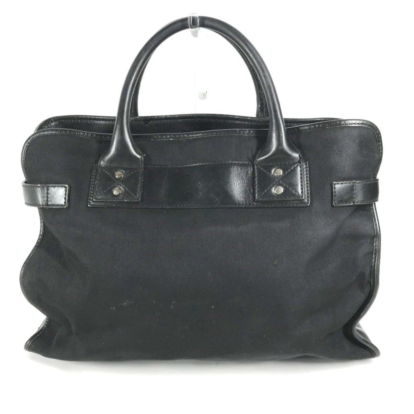 Gucci Black Nylon Leather Handbag Tote Bag