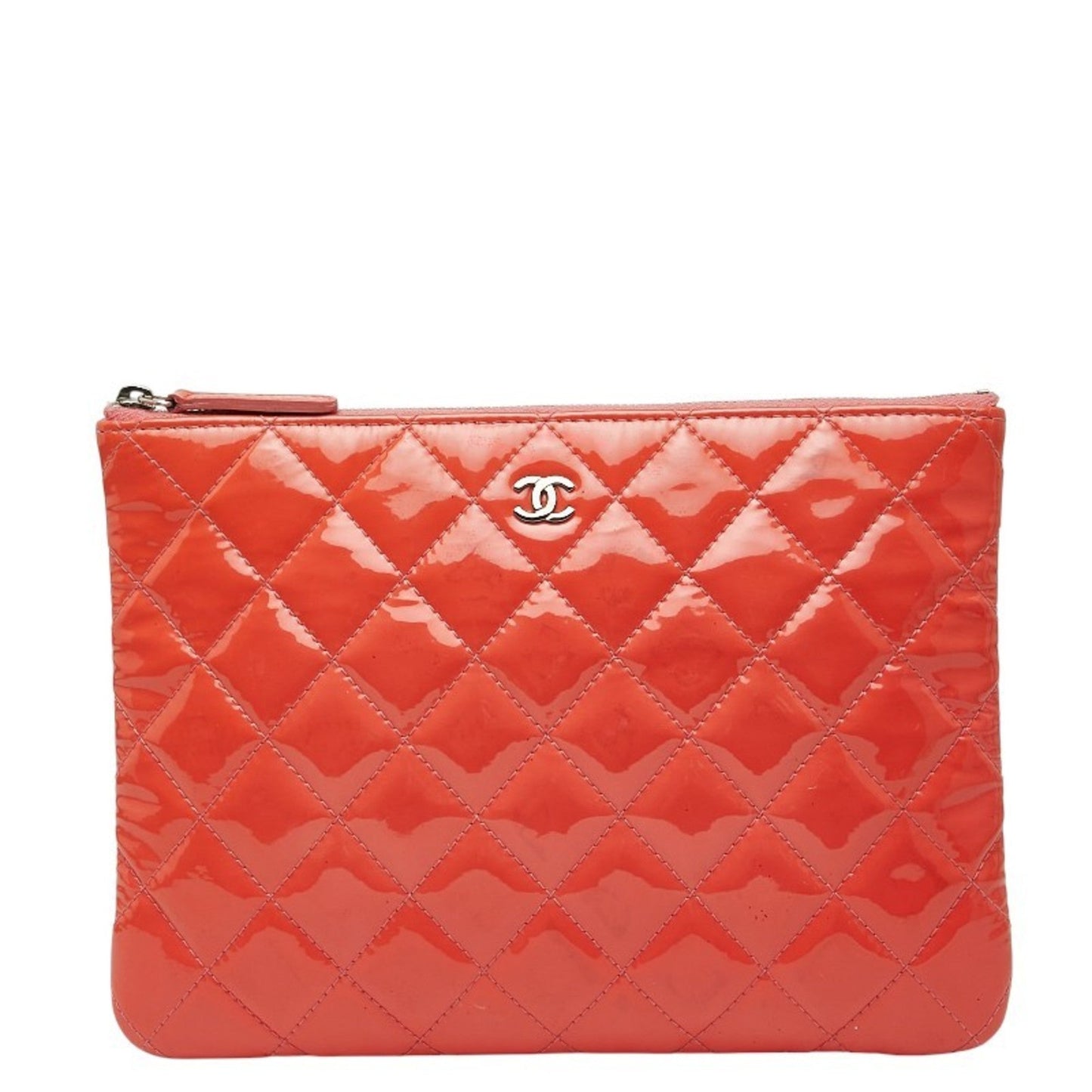 Chanel Matelasse Orange Clutch Bag