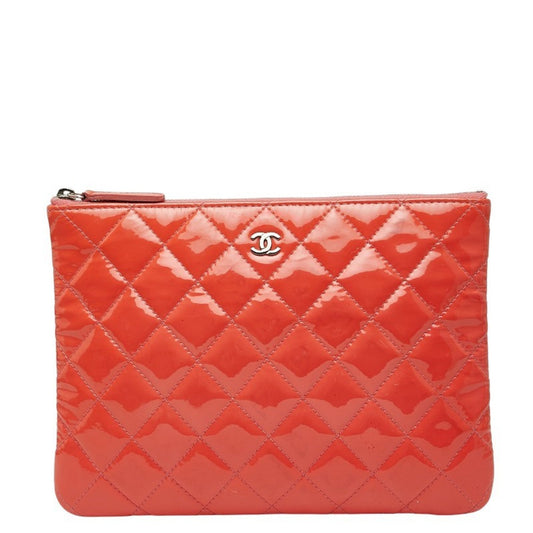 Chanel Matelasse Orange Clutch Bag