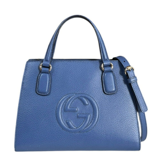 Gucci Soho Blue Leather Shoulder Bag