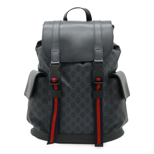 Gucci Black Gray Navy Red Color Pvc Leather Backpack