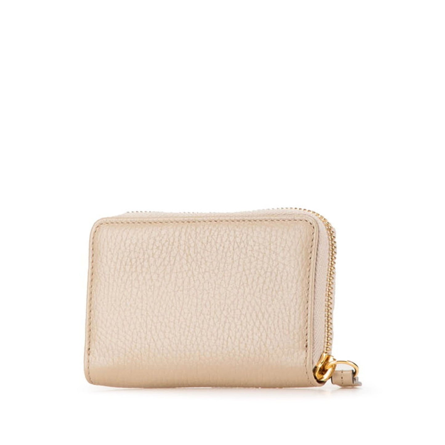 Gucci Gold Beige Leather Coin Purse/Coin Case