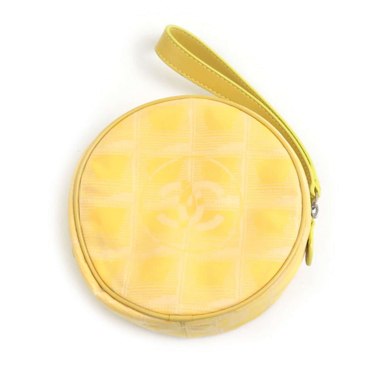 Chanel Yellow Nylon Jacquard Clutch Bag Pouch