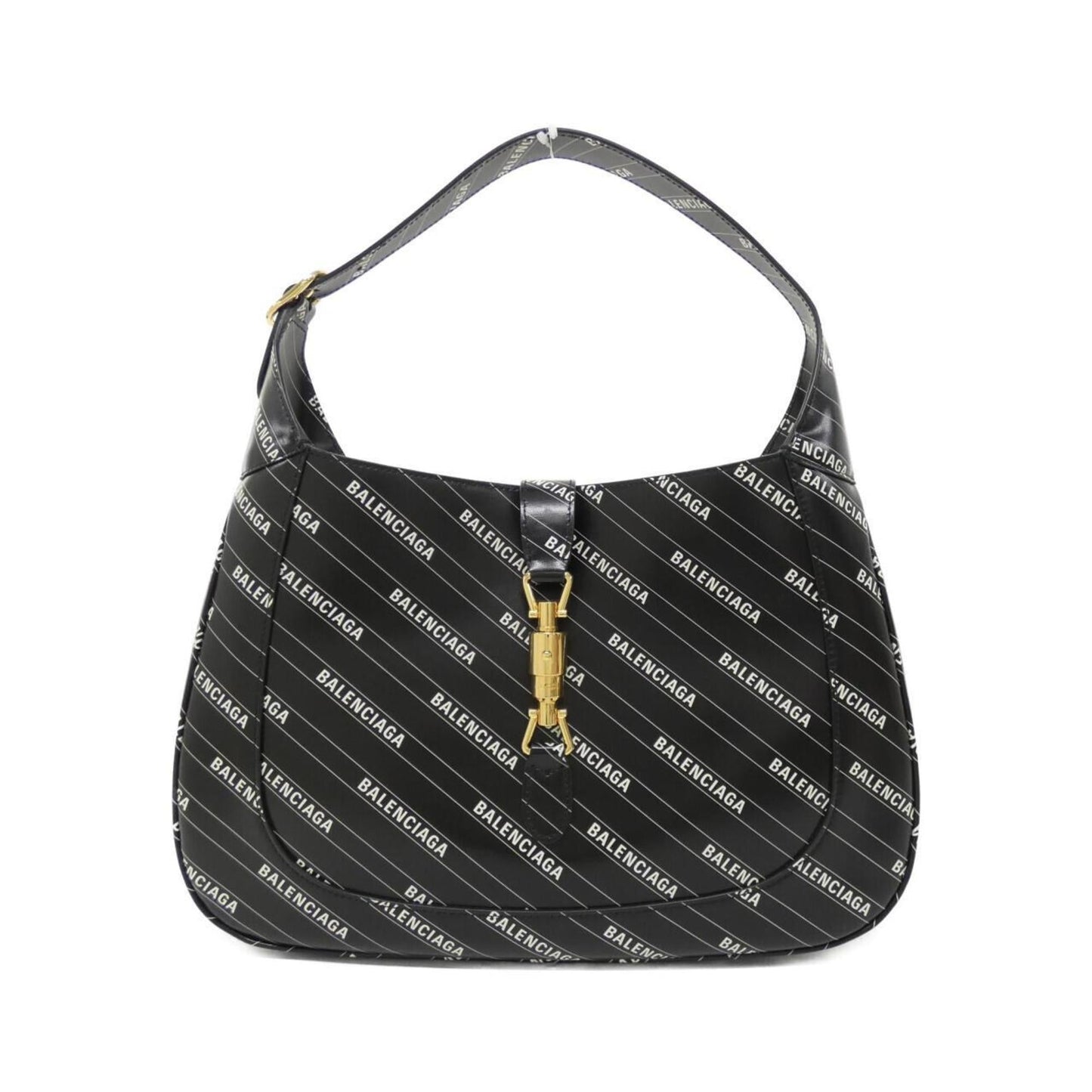 Gucci Black White Leather Shoulder Bag