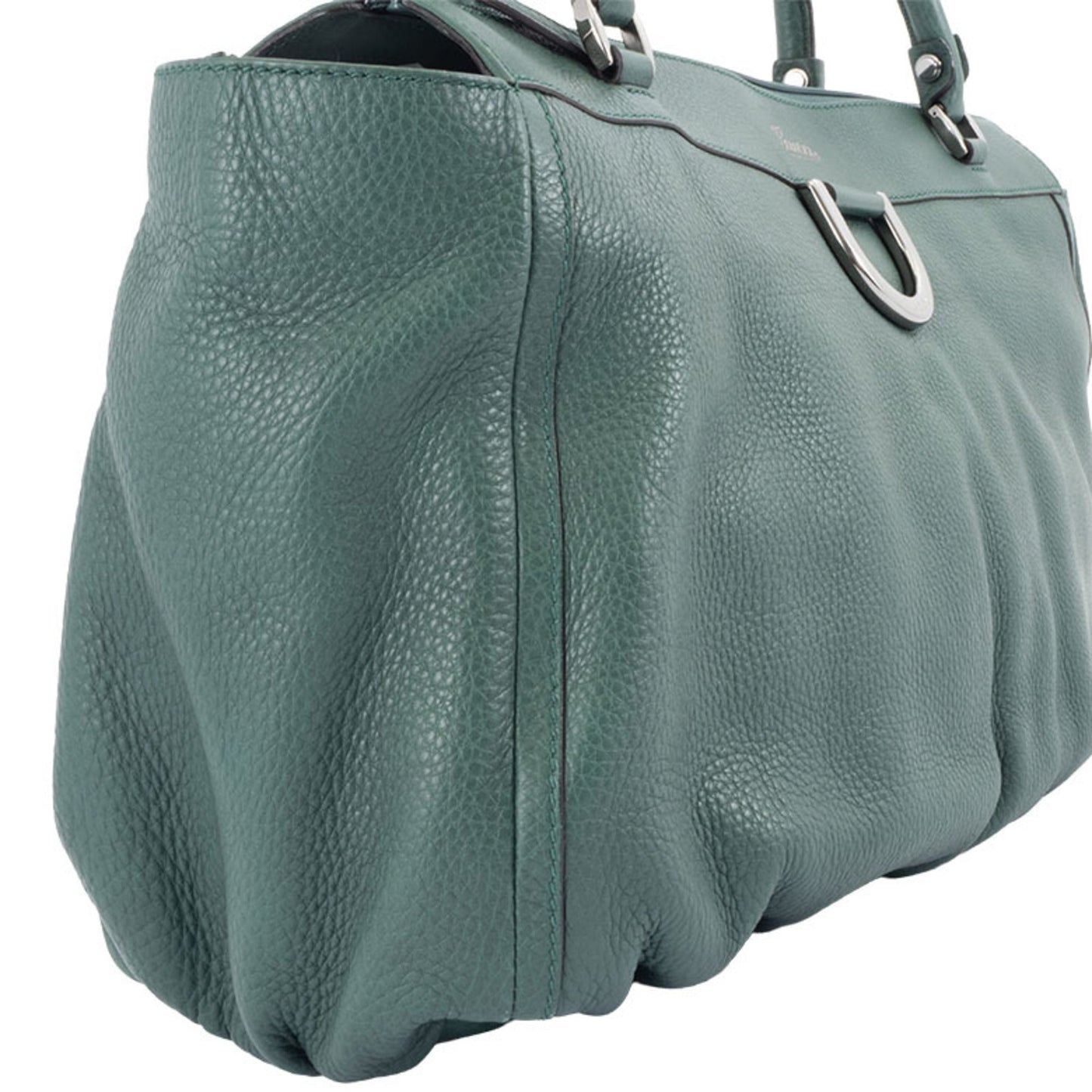 Gucci Abbey Green Leather Shoulder Bag Tote Bag