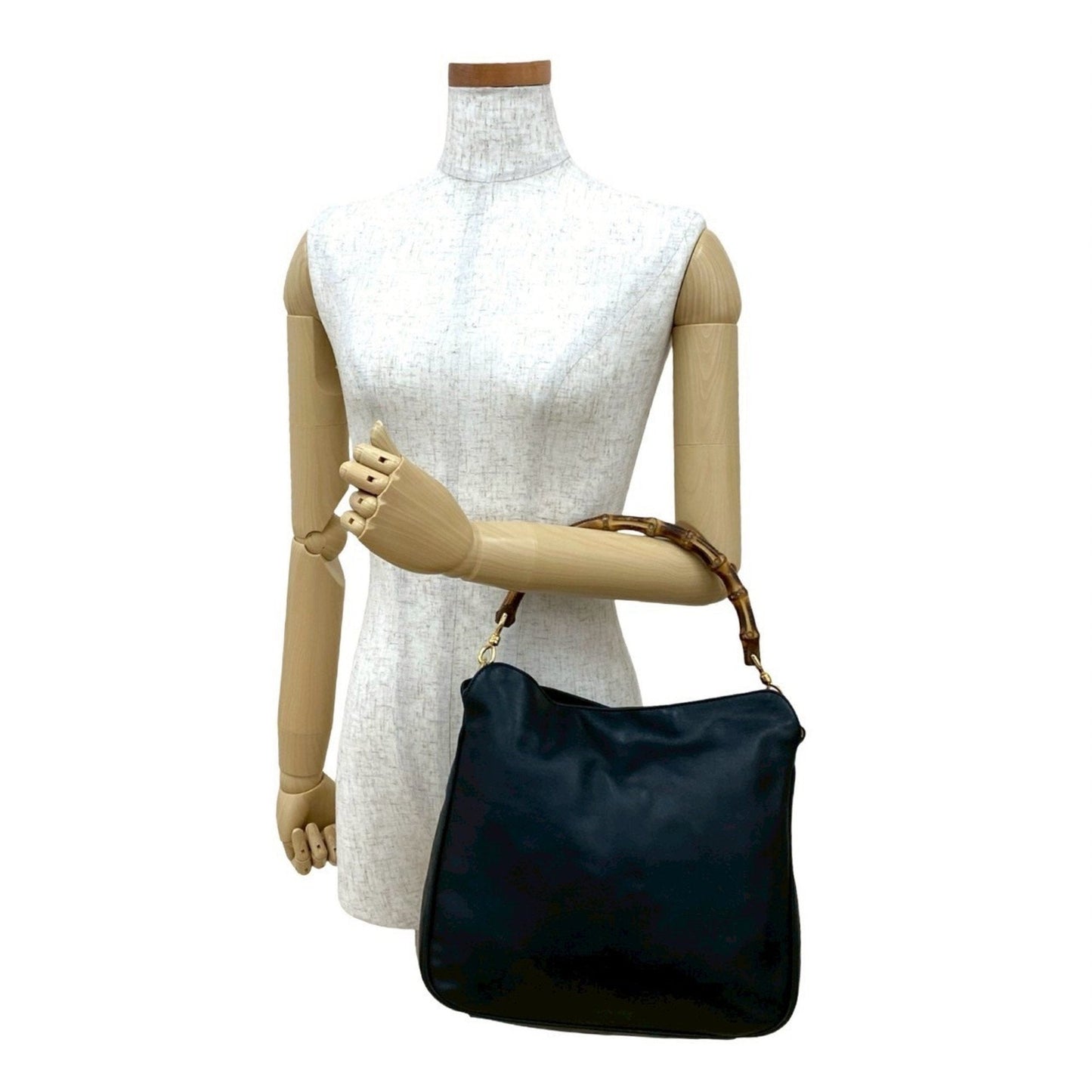 Gucci Black Leather Handbag Tote Bag