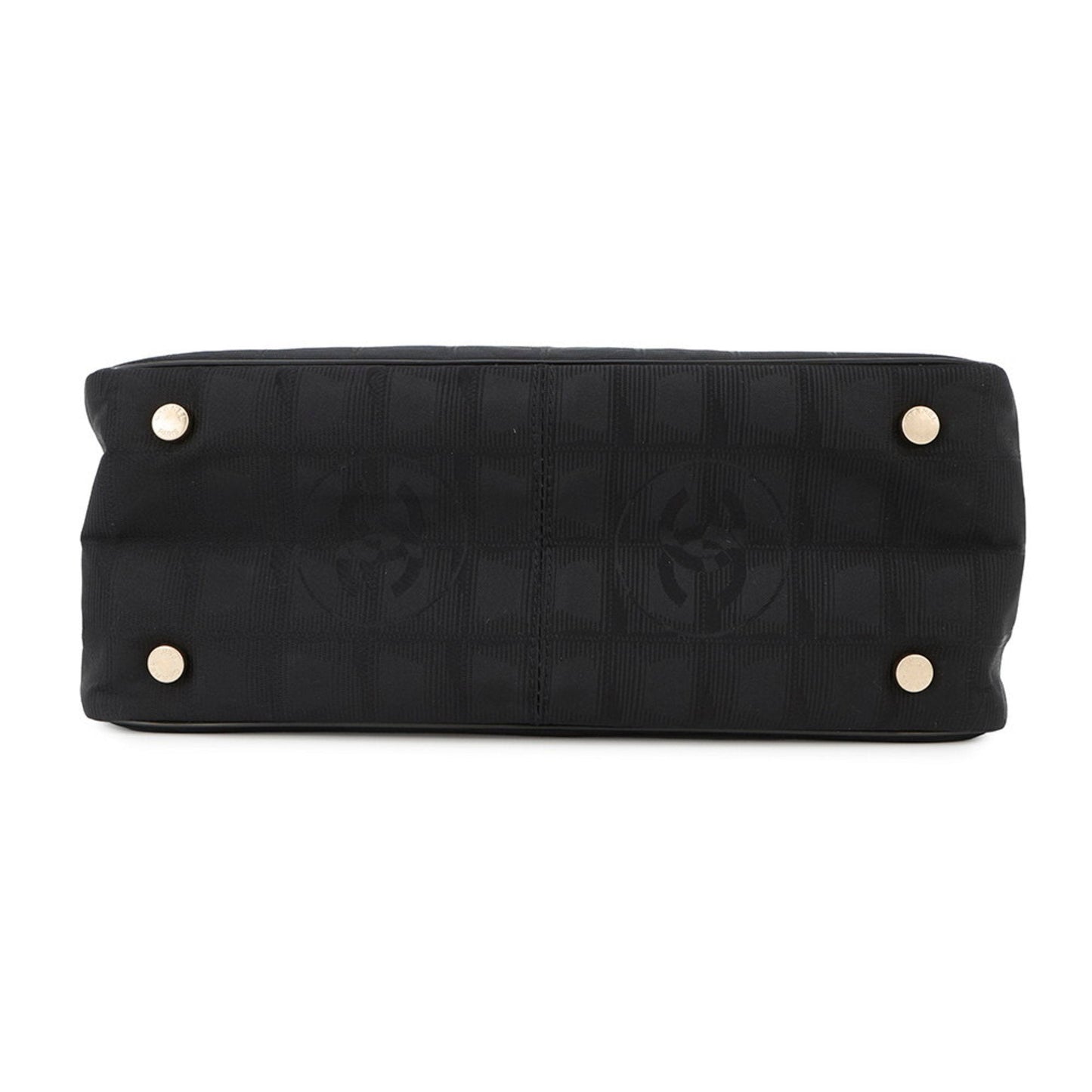 Chanel New Travel Line Black Nylon Leather Tote Bag