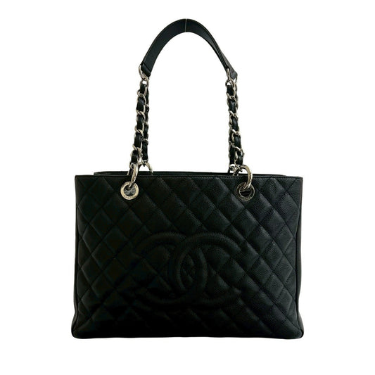 Chanel Black Grained Calfskin Shoulder Bag Tote Bag