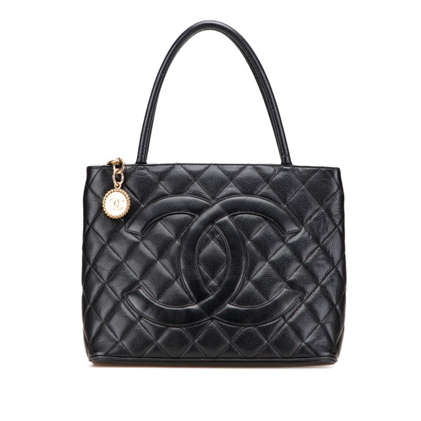 Chanel Matelasse Black Grained Calfskin Tote Bag