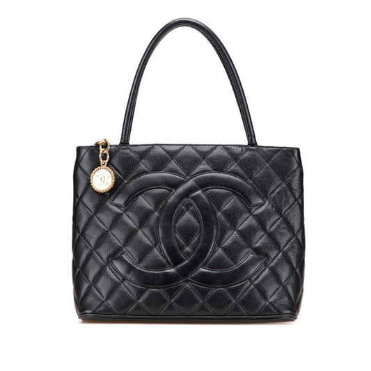 Chanel Matelasse Black Grained Calfskin Tote Bag