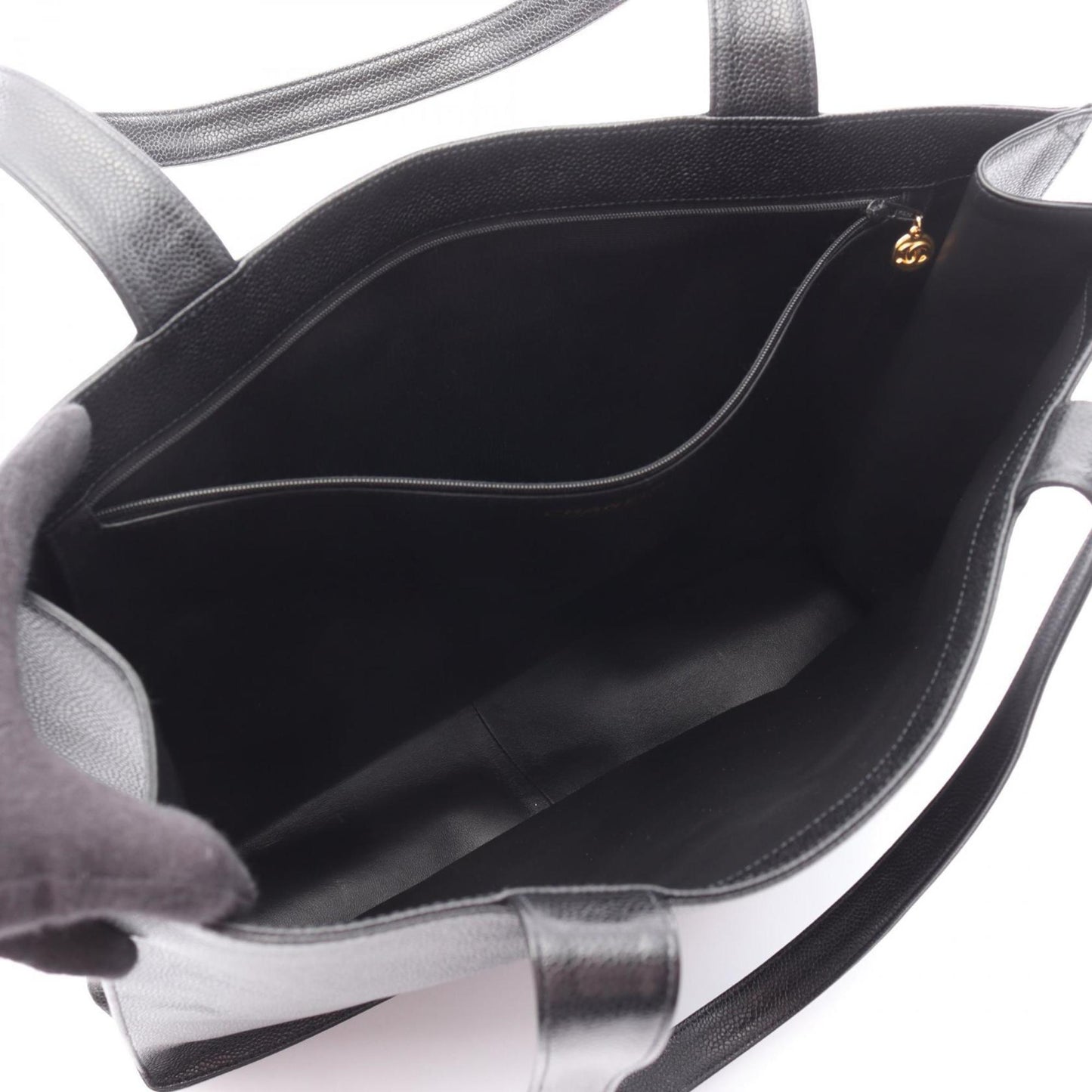 Chanel Black Grained Calfskin Tote Bag