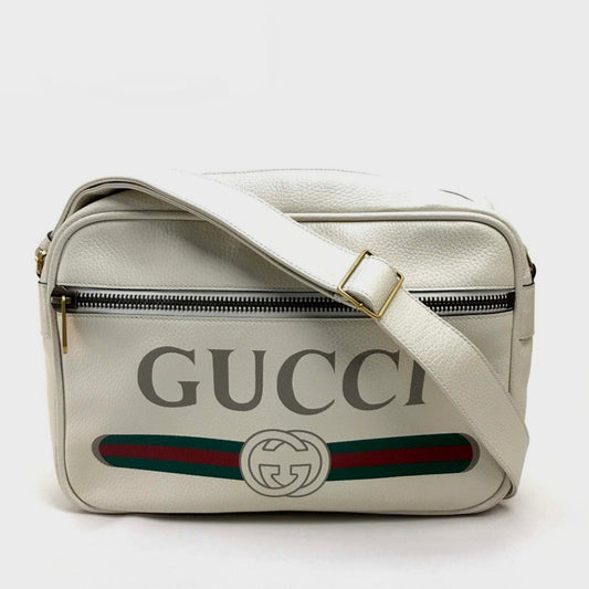 Gucci White Leather Shoulder Bag