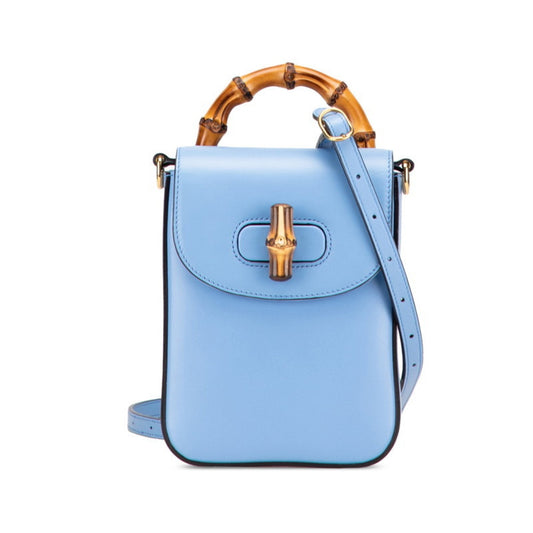 Gucci Light Blue Bamboo Backpack