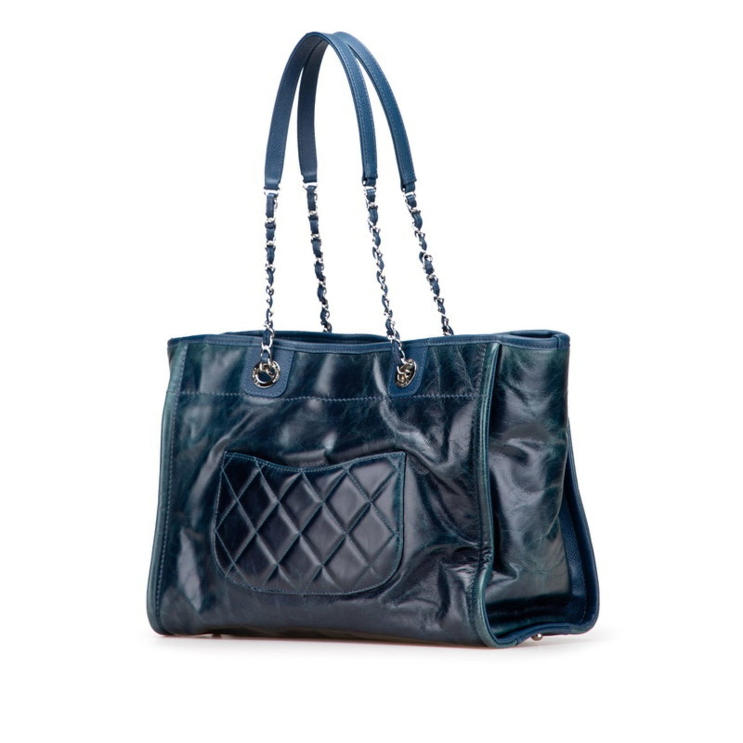 Chanel Blue Leather Shoulder Bag Tote Bag