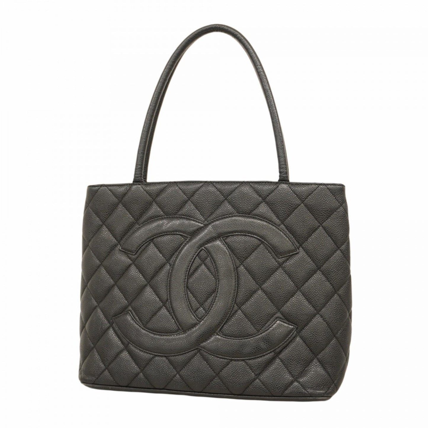Chanel Black Grained Calfskin Tote Bag