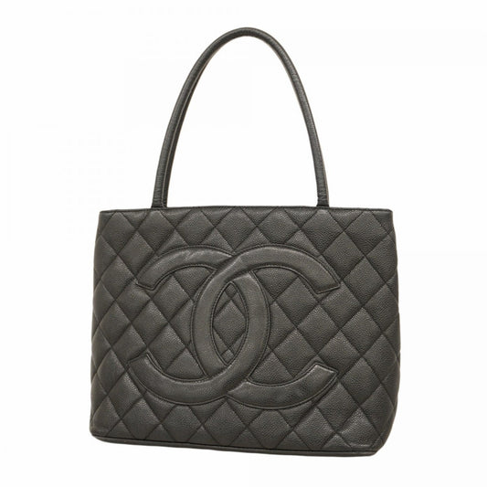 Chanel Black Grained Calfskin Tote Bag