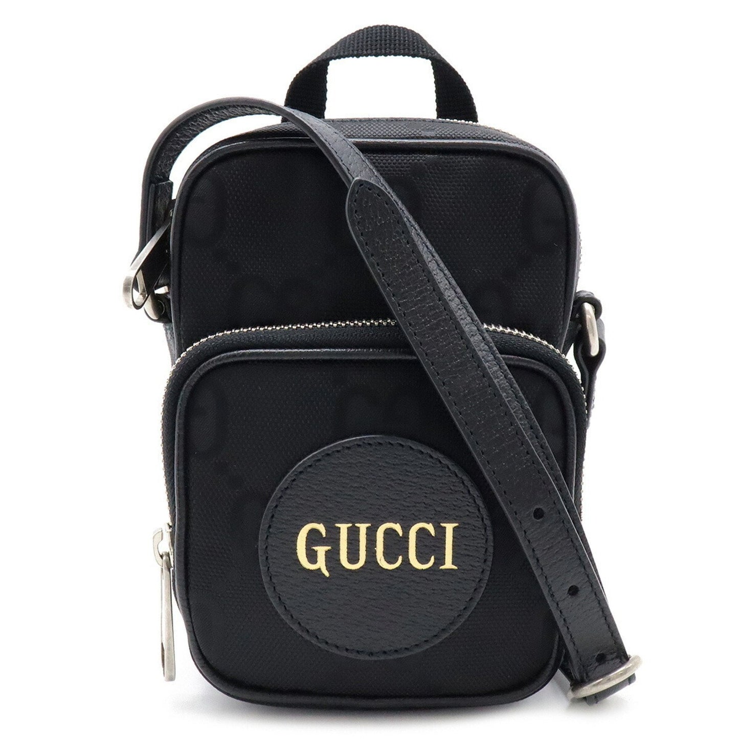 Gucci Black Nylon Canvas Leather Pochette Shoulder Bag