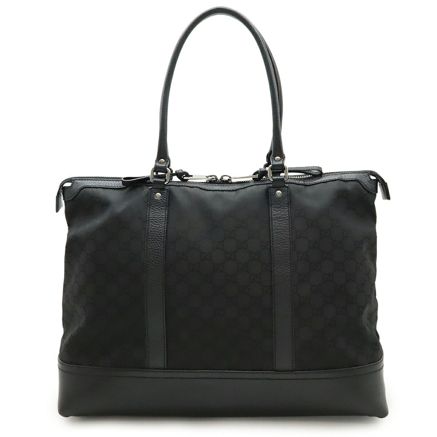 Gucci Black Nylon Leather Shoulder Bag Tote Bag