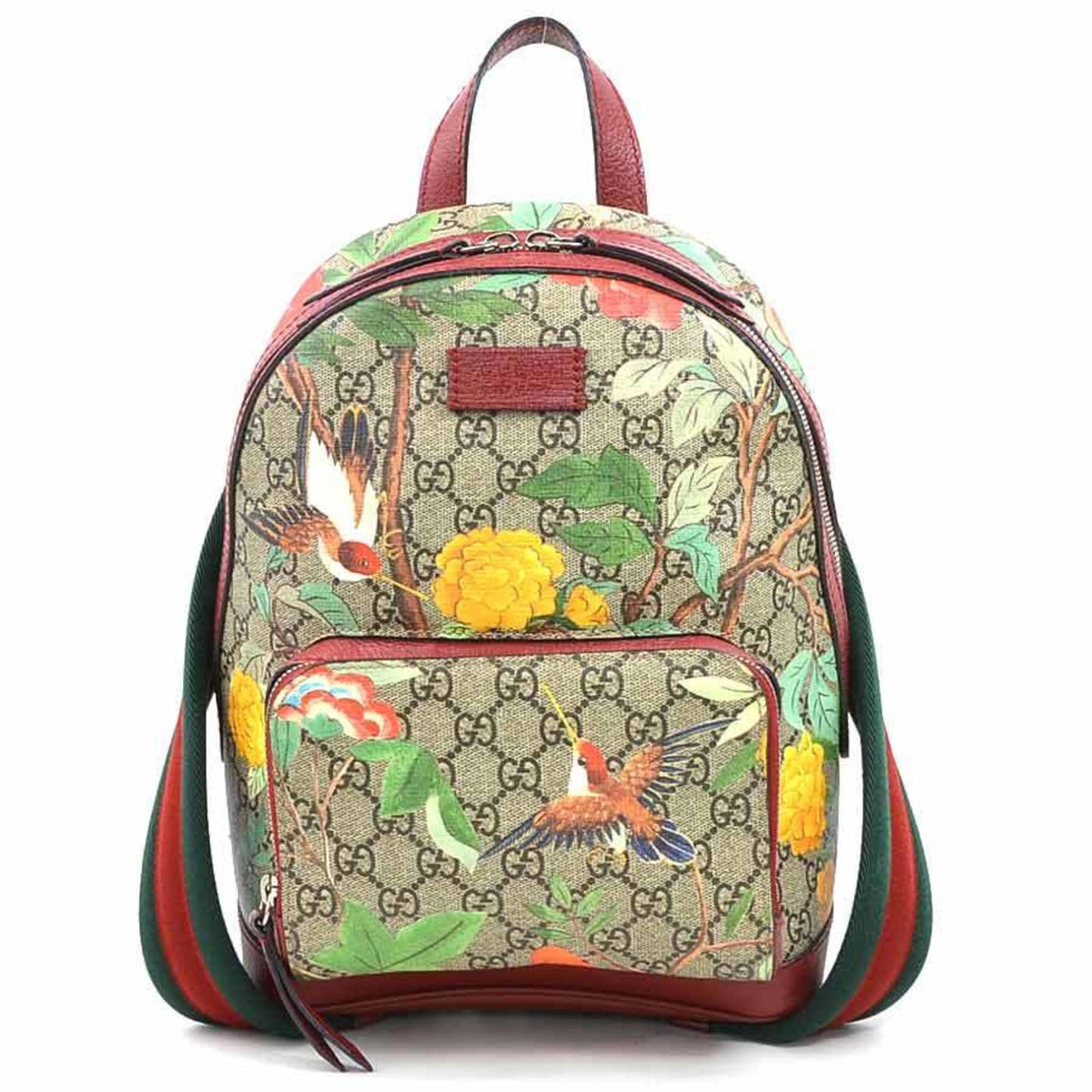Gucci Beige Brown Multi-Color Gg Supreme Leather Backpack
